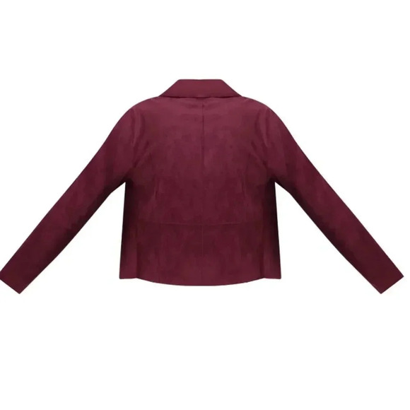 SOPHIA JEANS BY SOPHIA VERGERÀ FAUX SUEDE MOTO JACKET IN FIG SIZE LARGE - Picture 4 of 16